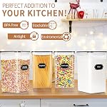 PRAKI Extra Large Tall Food Storage Containers with Lids - 6.5L , 4PCS Leak-Proof Kitchen Pantry Organizers and Storage Containers Set for Cereal, Flour, and Baking Supplies - 20 Labels & 1 Marker | Leak-Proof Kitchen Pantry Organizers and Storage Co