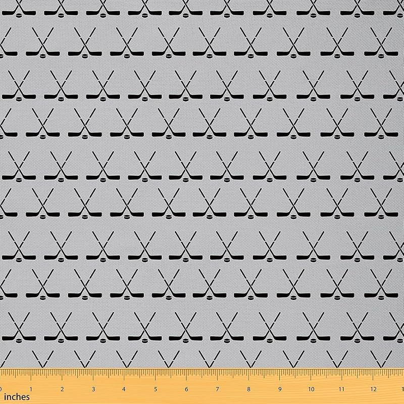 Tela de franela de hockey gris Erosebridal de The Yard, juegos de pelota no elásticos para niños y niñas, tela de tapicería de palos de lacrosse de hockey sobre hielo para sillas, gris negro, 2 yardas