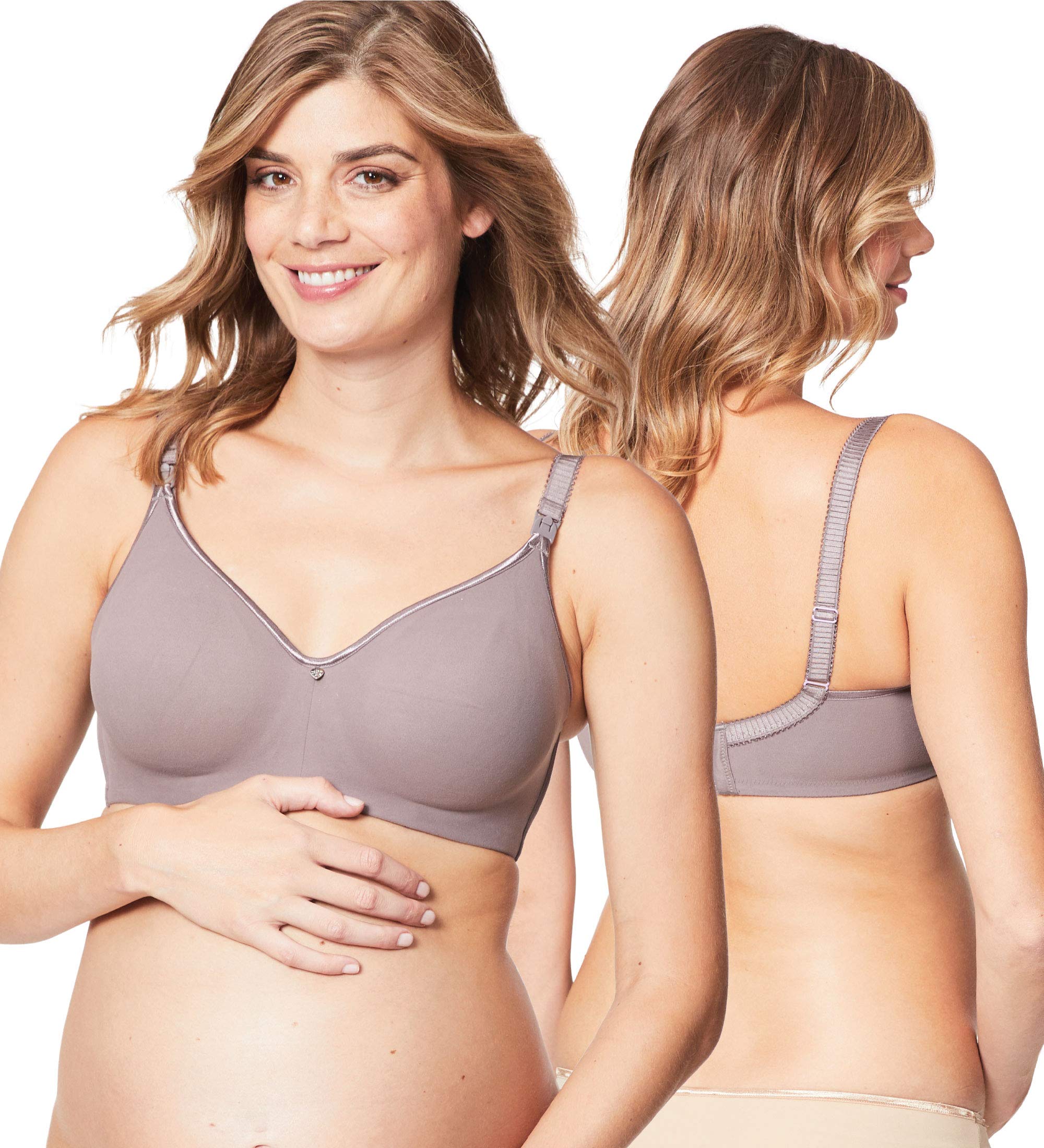 Croissant Soft Wire Nursing Bra for Breastfeeding, Full Cup Flexi Wire Supportive Maternity Bra