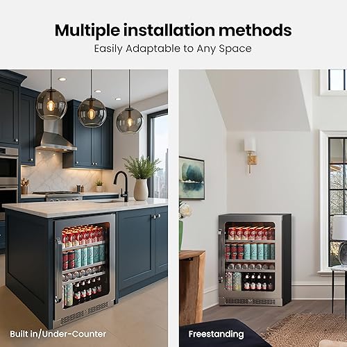 Miniatura 5 de Whynter Refrigerador de bebidas de 24 pulgadas con puerta de vidrio, 140 latas bajo encimera o independiente (5.65 pies cúbicos)