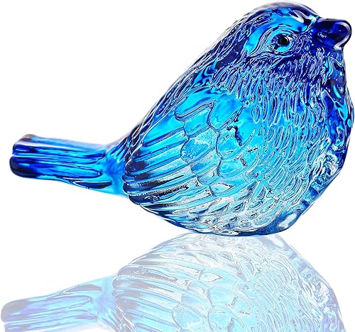 Vista 15 de H&D HYALINE & DORA Figuras de pájaros de vidrio hechas a mano, figura de pájaro soplado de vidrio, figura de animal de vidrio de cristal