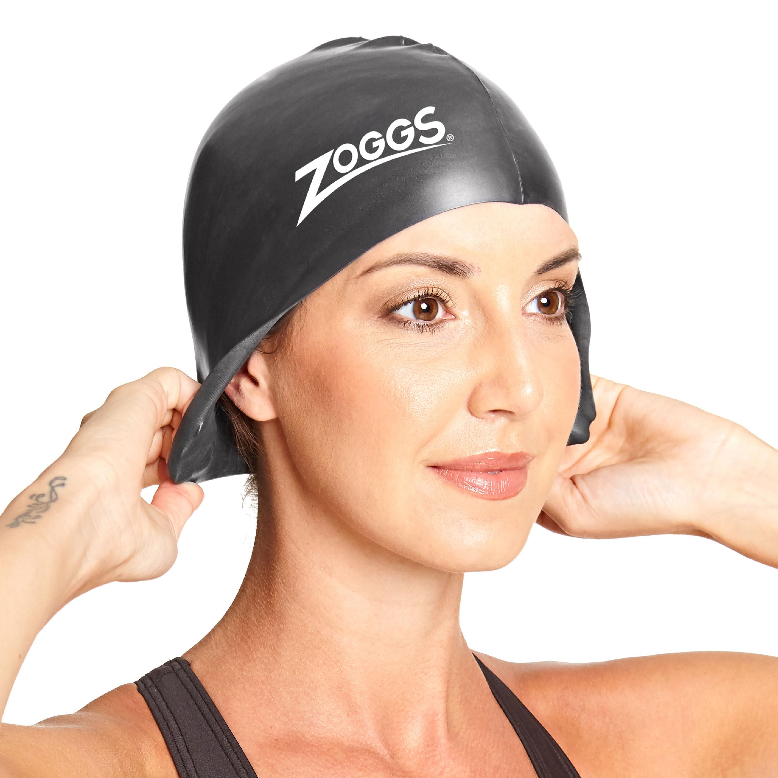 Zoggs Czepek kąpielowy Silicone Cap, Black, Onesize, 300771