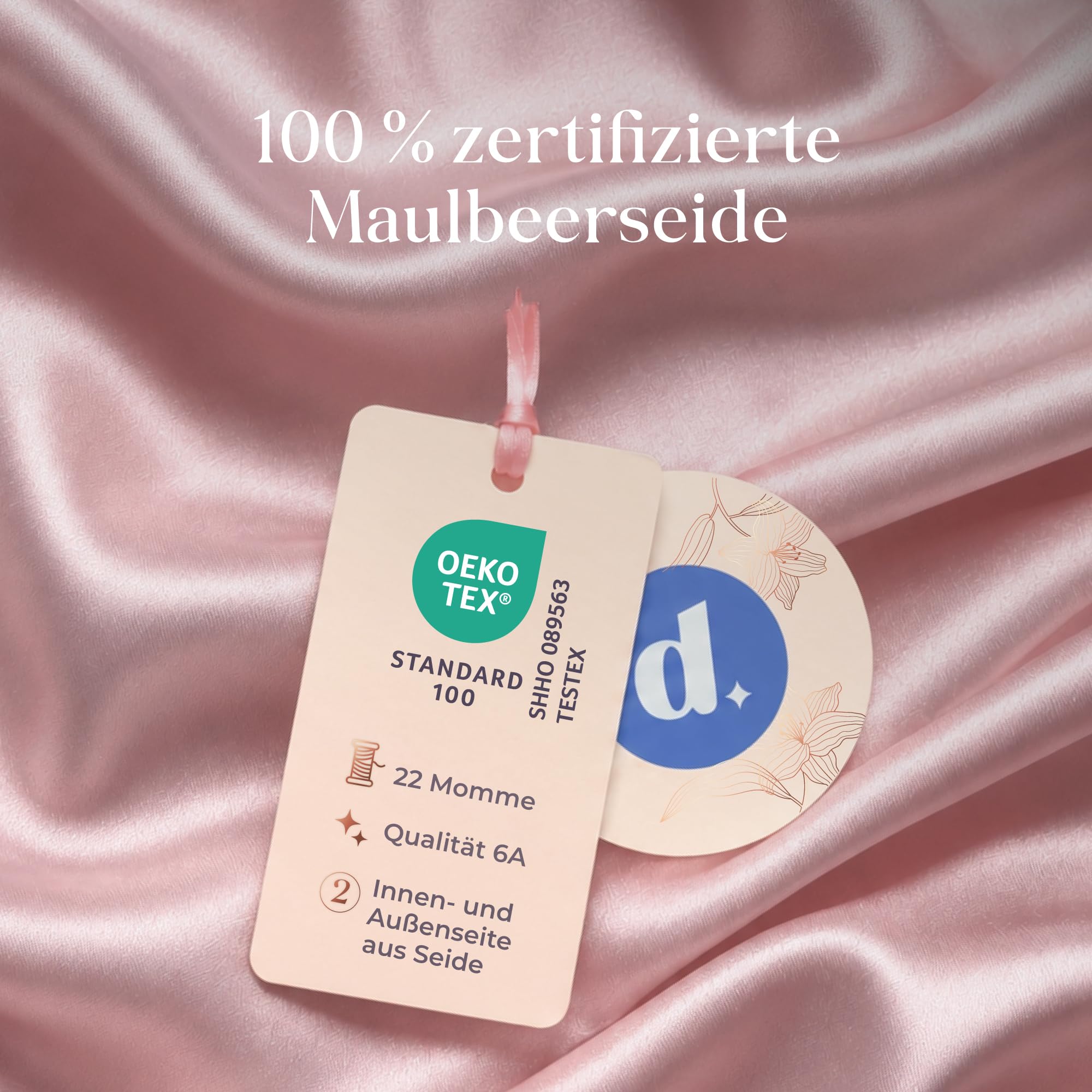 Dreamzie Seidenhaube zum Schlafen - Bonnet Seide 100% Maulbeerseide, Atmungsaktive und Anpassbare Schlafmütze - Oeko-TEX® Schlafhaube Seide