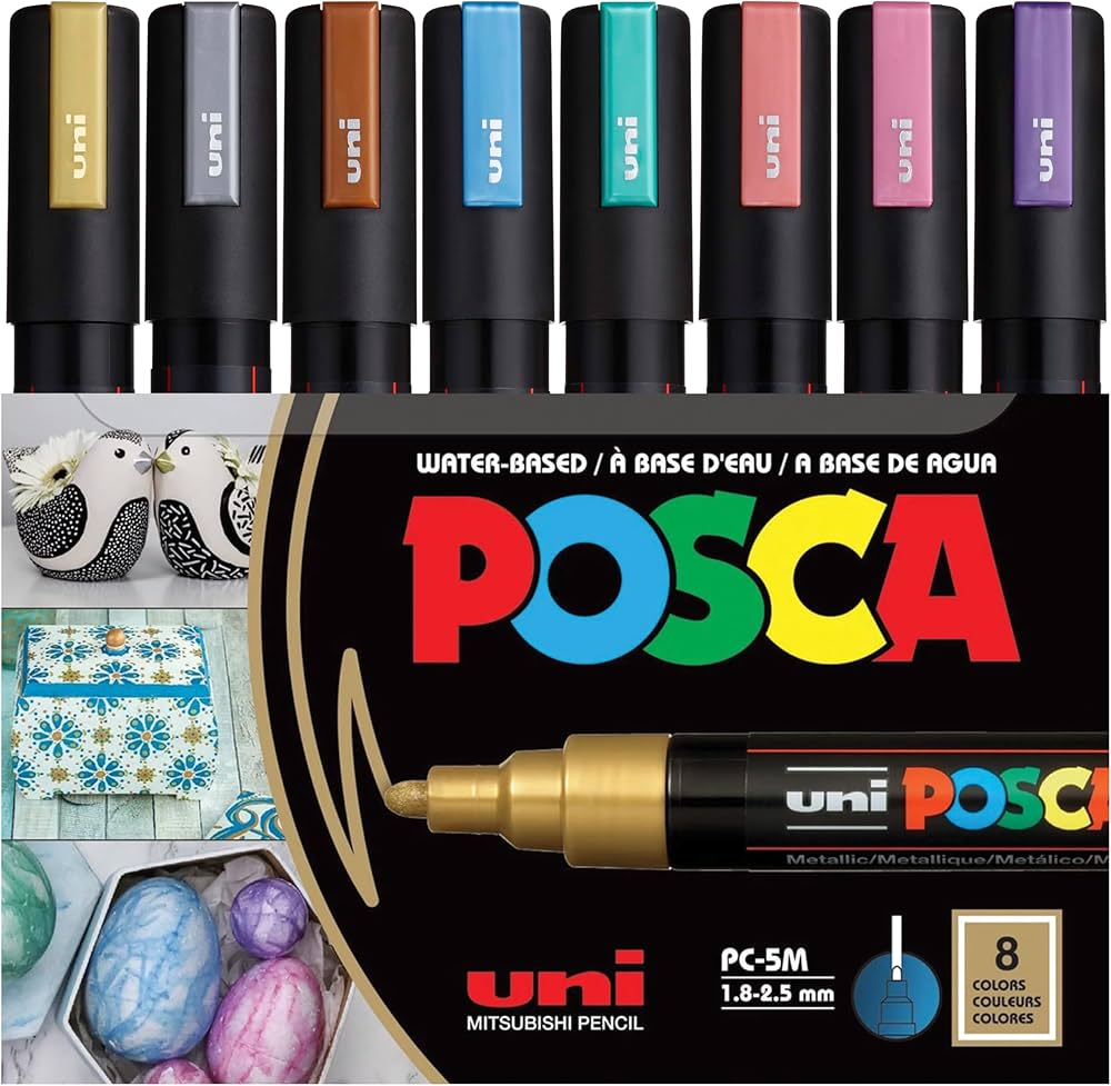 Amazon | posca マーカーセット ミディアムペイントマーカー8本 5M