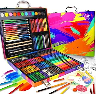 Cokiki Art Kits for Kids 6-12, 184 Piece Art Supplies Drawing Set