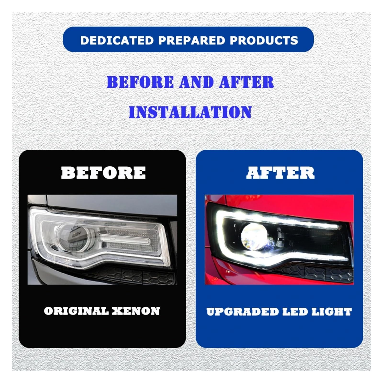 Pasuje do Jeep Grand Cherokee 14-22 Led DRL reflektor samochodowy montaż sygnału akcesoria samochodowe zmodyfikowana lampa reflektory LED(Style A one pair)