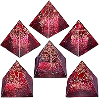 Vista 44 de Rockcloud Healing Crystal Gold Wire Orgone Pyramid Stone Figurine Energy Generator for Meditation Reiki Balancing, Rose Quartz