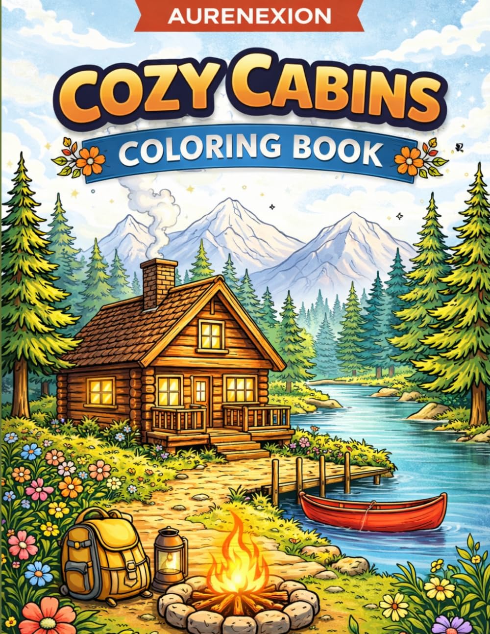 Cozy Cabins Coloring Book: Relaxing Cabin and Nature Scenes for Adults and Teens (AURENEXION Cozy Collection)