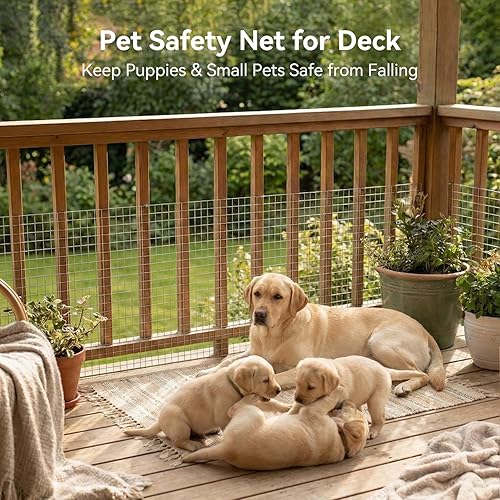 Miniatura 7 de AMAGABELI GARDEN & HOME Paño de hardware 6 pies x 100 pies 2 "X4" galvanizado antes de soldar aberturas cuadradas, rollo de malla de alambre