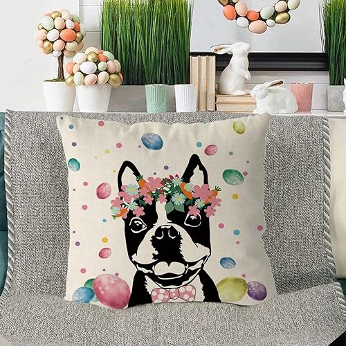 Miniatura 2 de GAGEC Fundas de almohada de Pascua de 18 x 18 pulgadas, fundas de almohada de Pitbull para el hogar, sofá, dormitorio, decoración de granja de