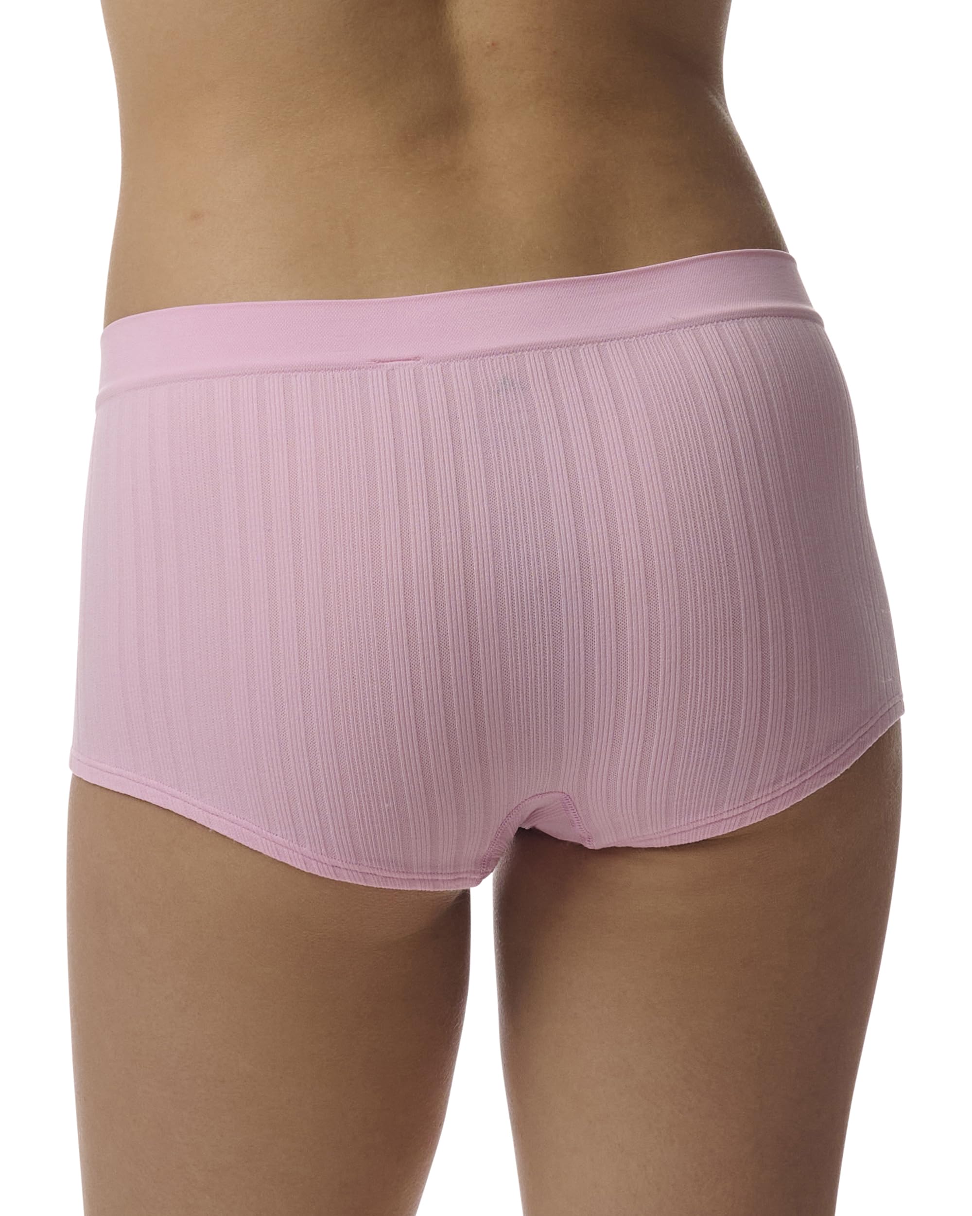 adidas Damskie krótkie majtki chłopięce, Wonder Pink żebrowany/biały/fioletowy odcień, S