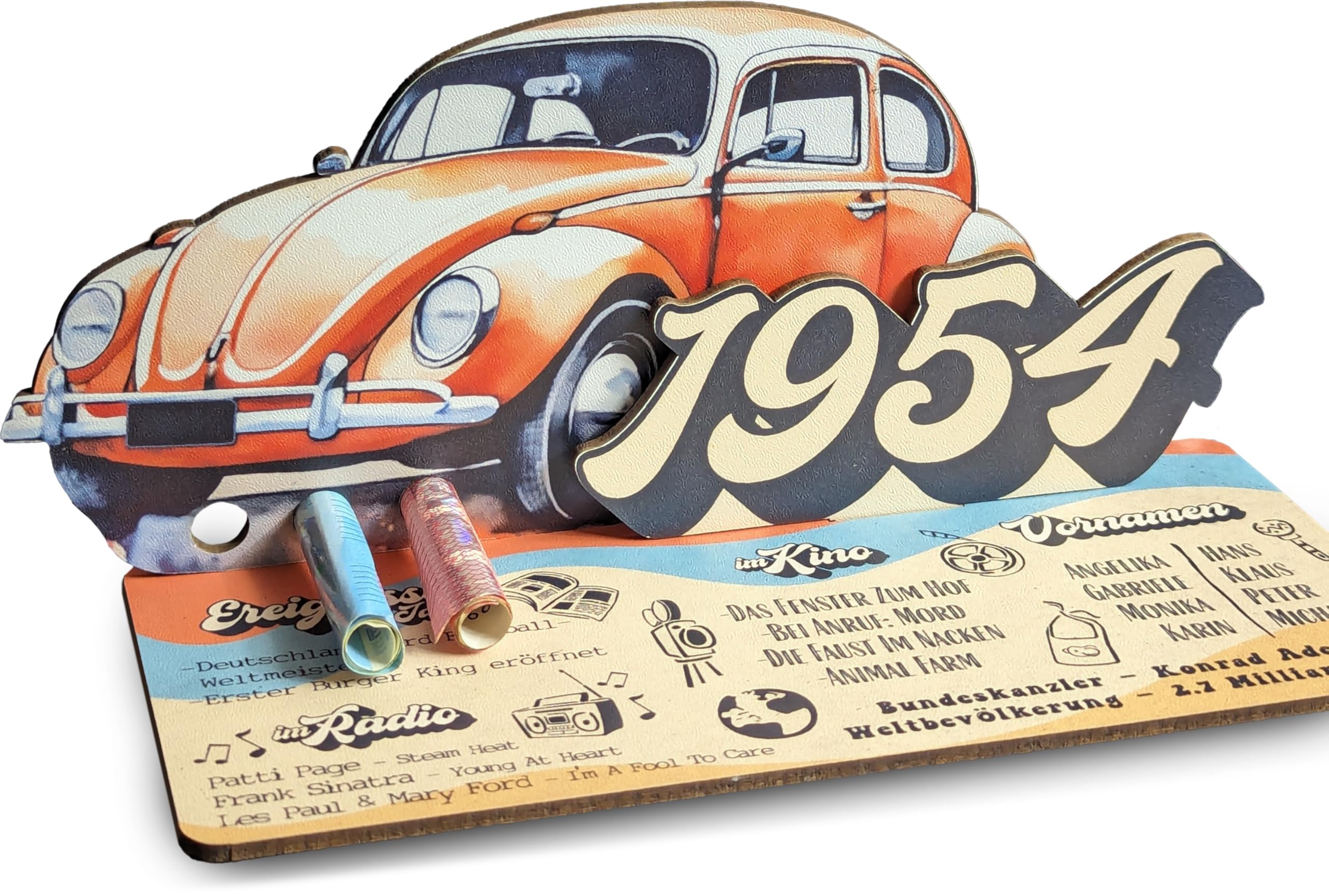 71 Geburtstag - Damals.. 1954 3D-Holzkarte | Geldgeschenke, Geschenk 71., 71 Geburtstag Männer & Frauen, 71. Geburtstag Geldgeschenk, Geburtstagskarte 71, 71 Geburtstag Deko