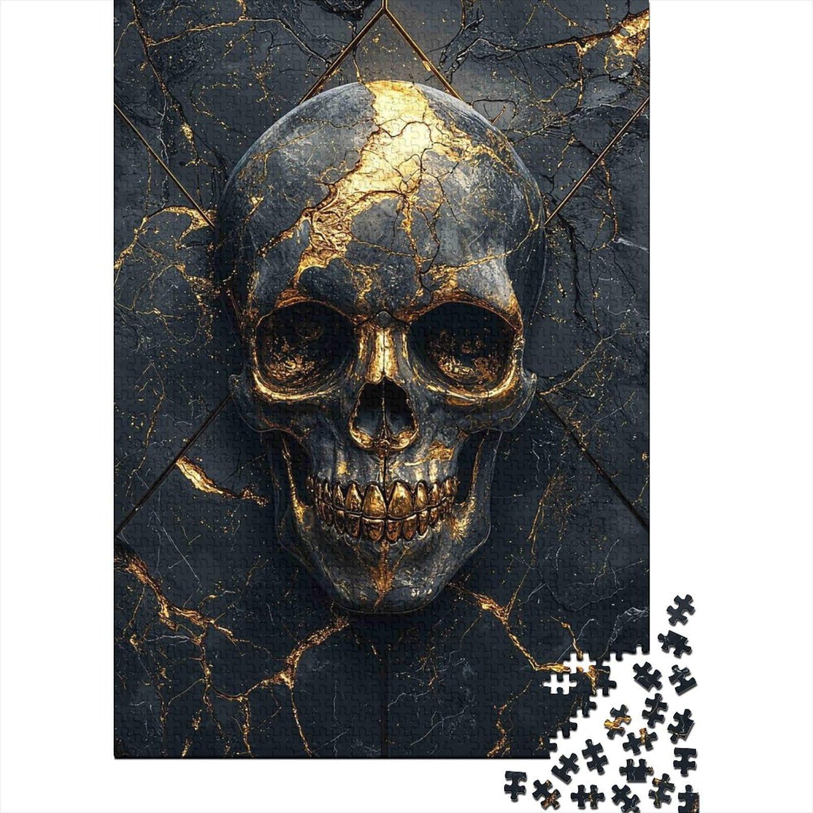 marble texture light bulb 1000 piece jigsaw puzzle modern black gold decor paperboard for adults wall art decor relaxation — image 1