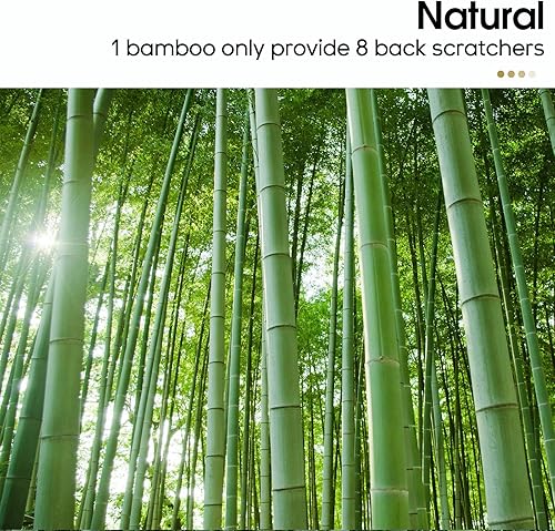 Miniatura 8 de Paquete de 2 rascadores de espalda de bambú, mango largo curvado de 17 pulgadas, regalos ideales para mamá y papá