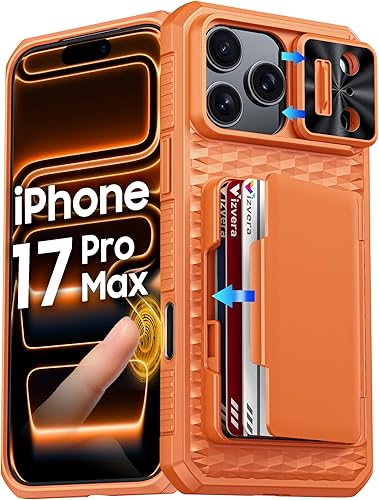 Miniatura 27 de Vizvera para iPhone 16 Pro Max Funda tipo cartera RFID [Soporte para tarjetas][Control de cámara][Cubierta de cámara] Funda protectora de silicona