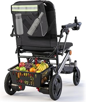 Heavy Duty Electric Wheelchair 400 lb Capacity, 40lbs Lightweight Foldable Power Wheelchairs for Adults with 20" Wide Seat, 25 Miles Range, 500W Motor Airline Approved