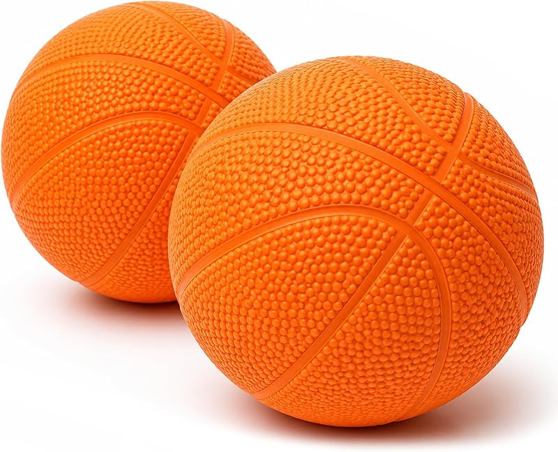 Botabee - Set of 2 Kids Basketball - 6 Inch Mini Rubber Ball for Little Tikes - Toddler Balls for Indoor/Outdoor Play - Ideal Gift Toy for Boys - Lightweight and Soft Replacement Toys (Orange)