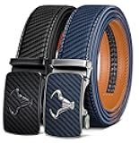 BULLIANT Men belt 2Pack,Leather Ratchet Belt for Gift Men Dress Casual Jeans 1 3/8