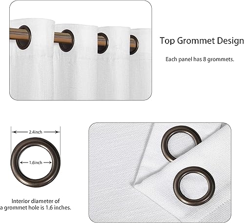 Miniatura 3 de LORDTEX Cortinas opacas texturizadas con aspecto de lino con forro aislante térmico, cortinas de ventana gruesas y pesadas con ojales para