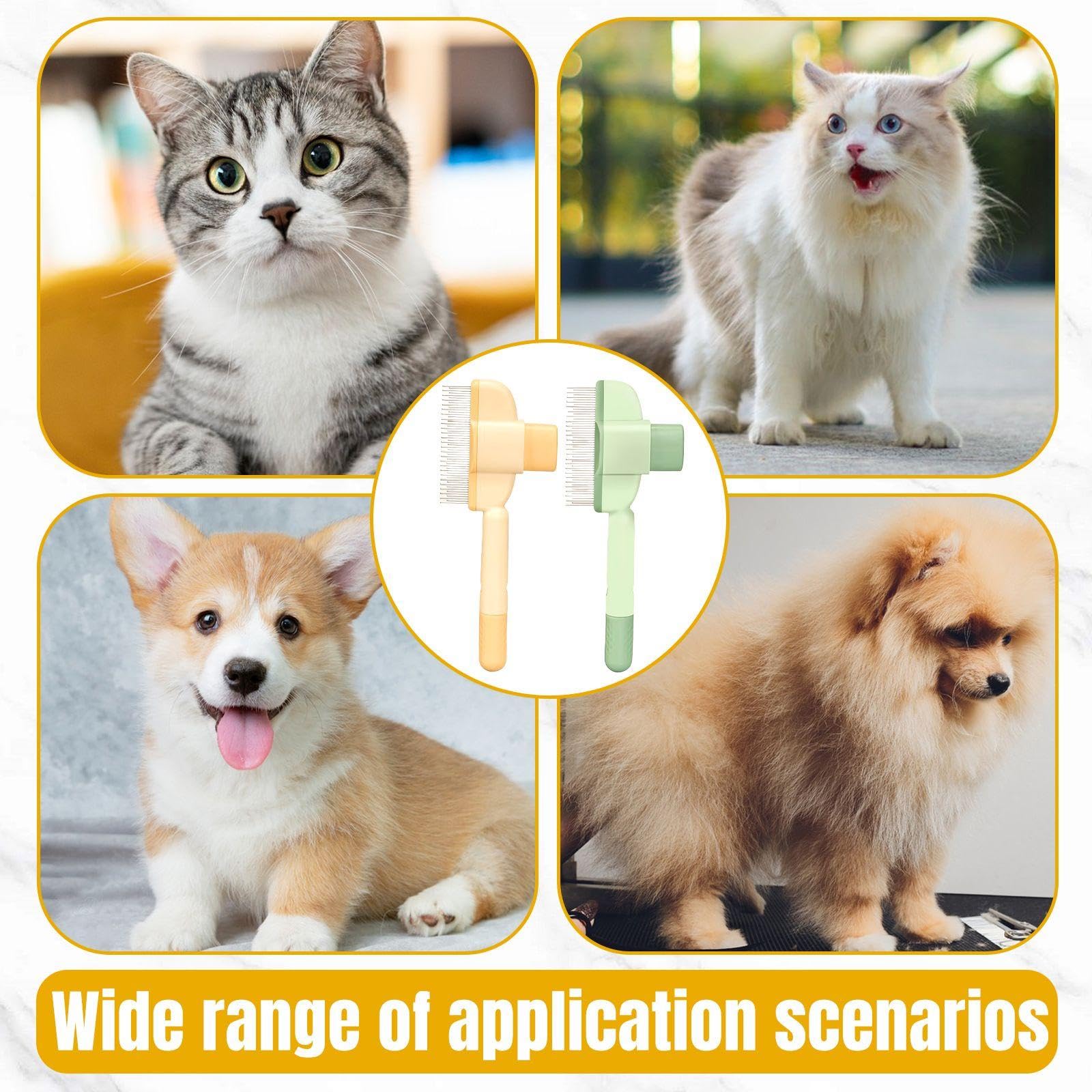 2 Morceaux De Peigne pour Animaux De Compagnie, Peigne Multifonctionnel, Outils De Nettoyage des Poils pour Animaux De Compagnie, Fournitures pour Animaux De Compagnie, Peigne À Nœuds.
