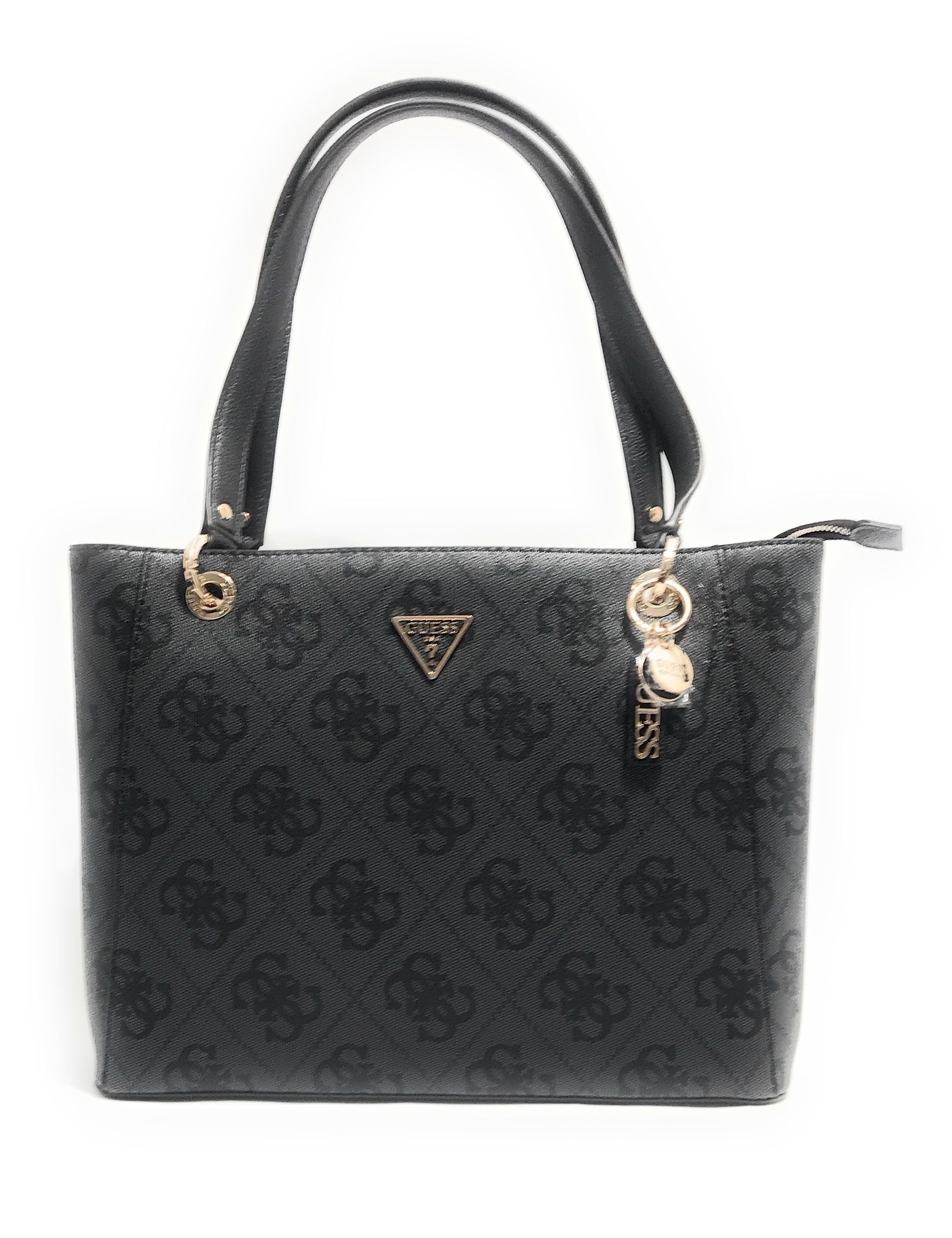 GUESS borsa a tracolla borsa shopper Noelle II Tote Bag Coal Logo grigio scuro