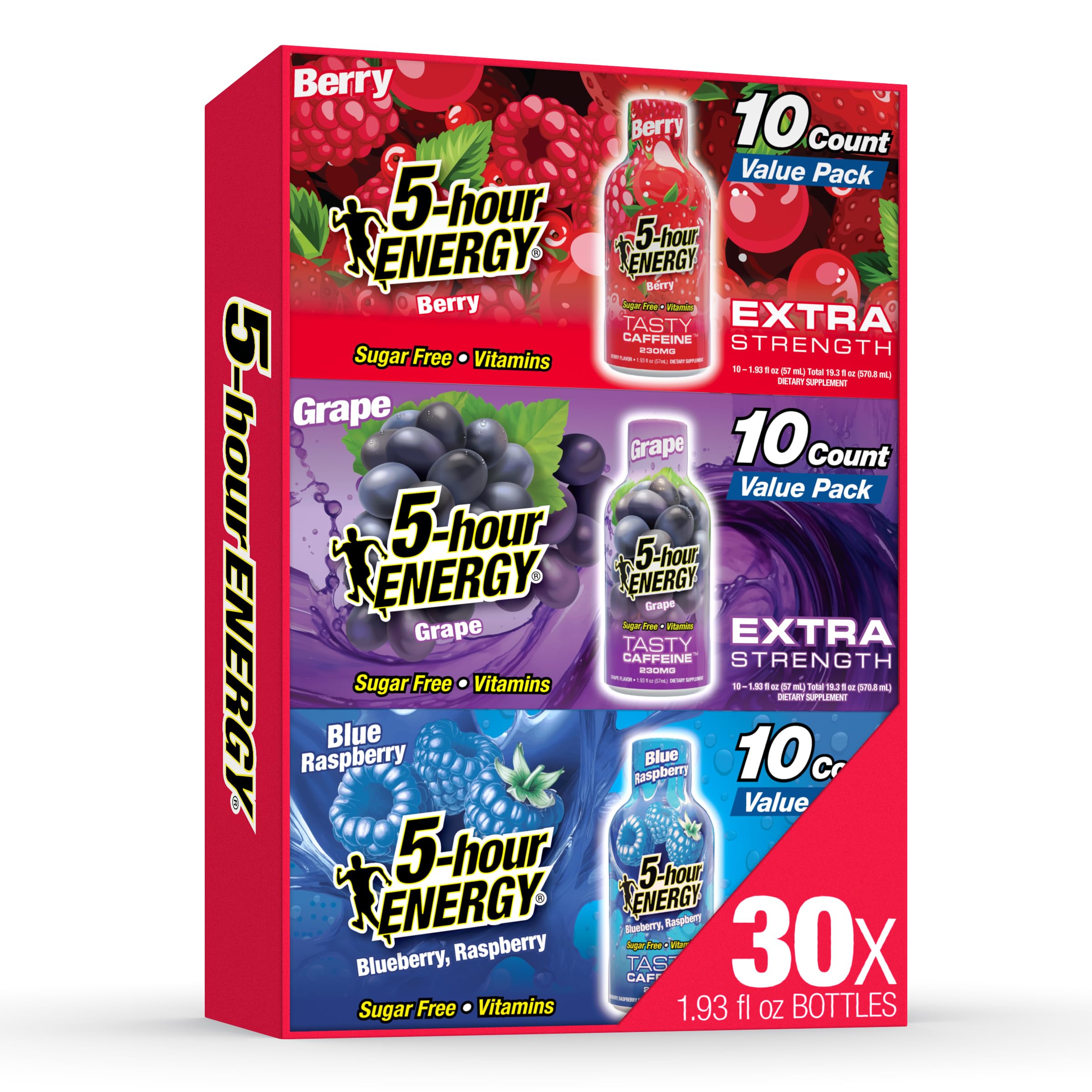 5-hour ENERGY VARIETY PACK, 30 Count, 1.93 Fl Oz Extra Strength Energy Shot Classic Flavors