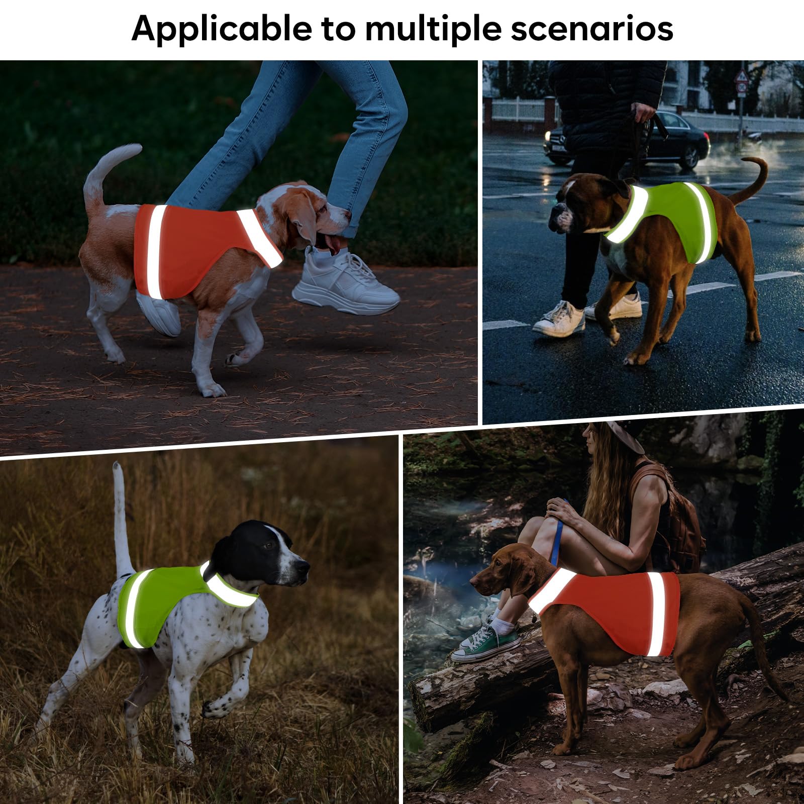 2 gilet di sicurezza per cani, gilet fluorescente da caccia per cani, mantiene i cani al sicuro da auto e incidenti di caccia, cappotto riflettente per cani per passeggiate notturne