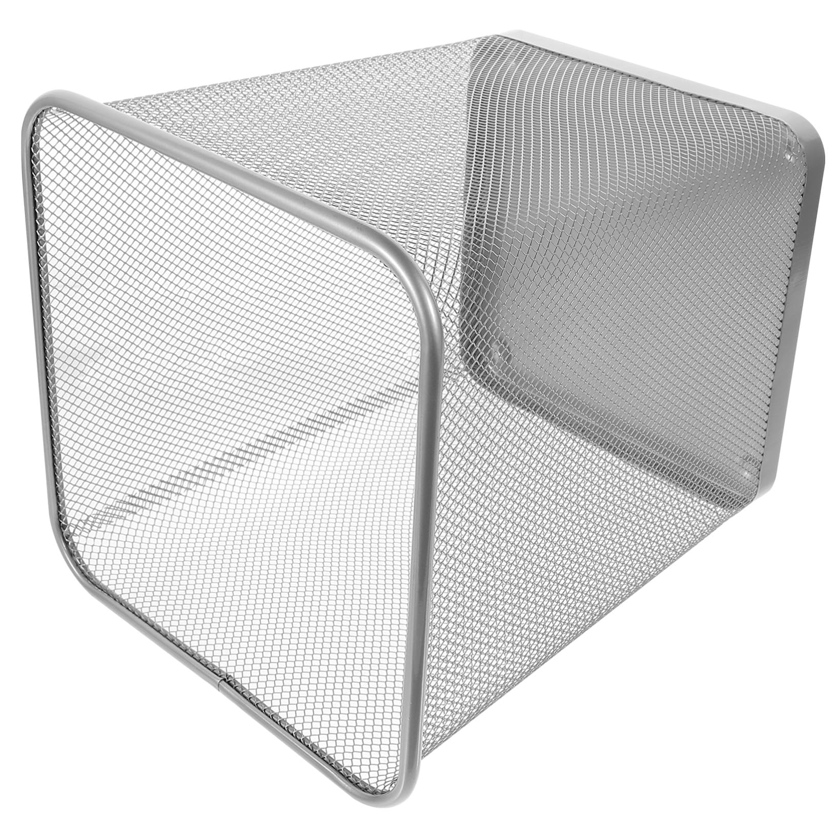 Ciieeo Papelera de Malla Metálica Cuadrada de Hierro, Gran Capacidad | Reutilizable y Fácil de Limpiar, Estructura Ventilada, para Interiores y Salas de Manualidades, Color Plata