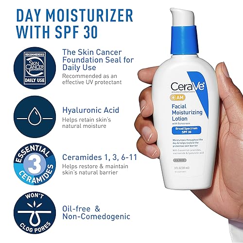 Miniatura 4 de CeraVe AM - Hidratante facial con SPF, PM hidratante facial y lavado facial hidratante rutina de cuidado de la piel para mañana y noche | Artículos