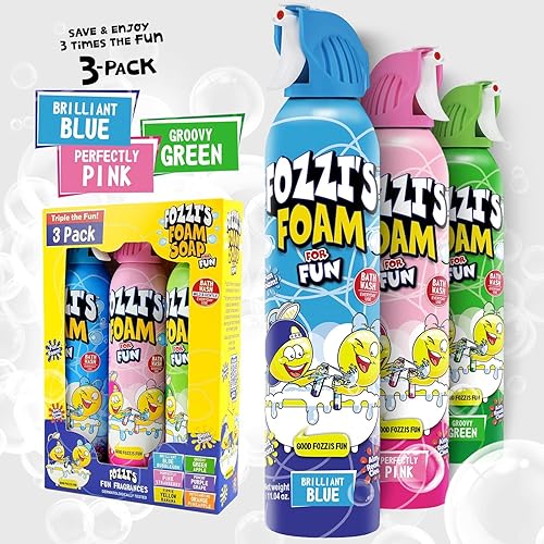 Miniatura 2 de FOZZI'S Jabón de espuma de baño mixto para niños (paquete de 3)  Divertido aerosol en aerosol  Jabón de burbujas blando para el tiempo de juego