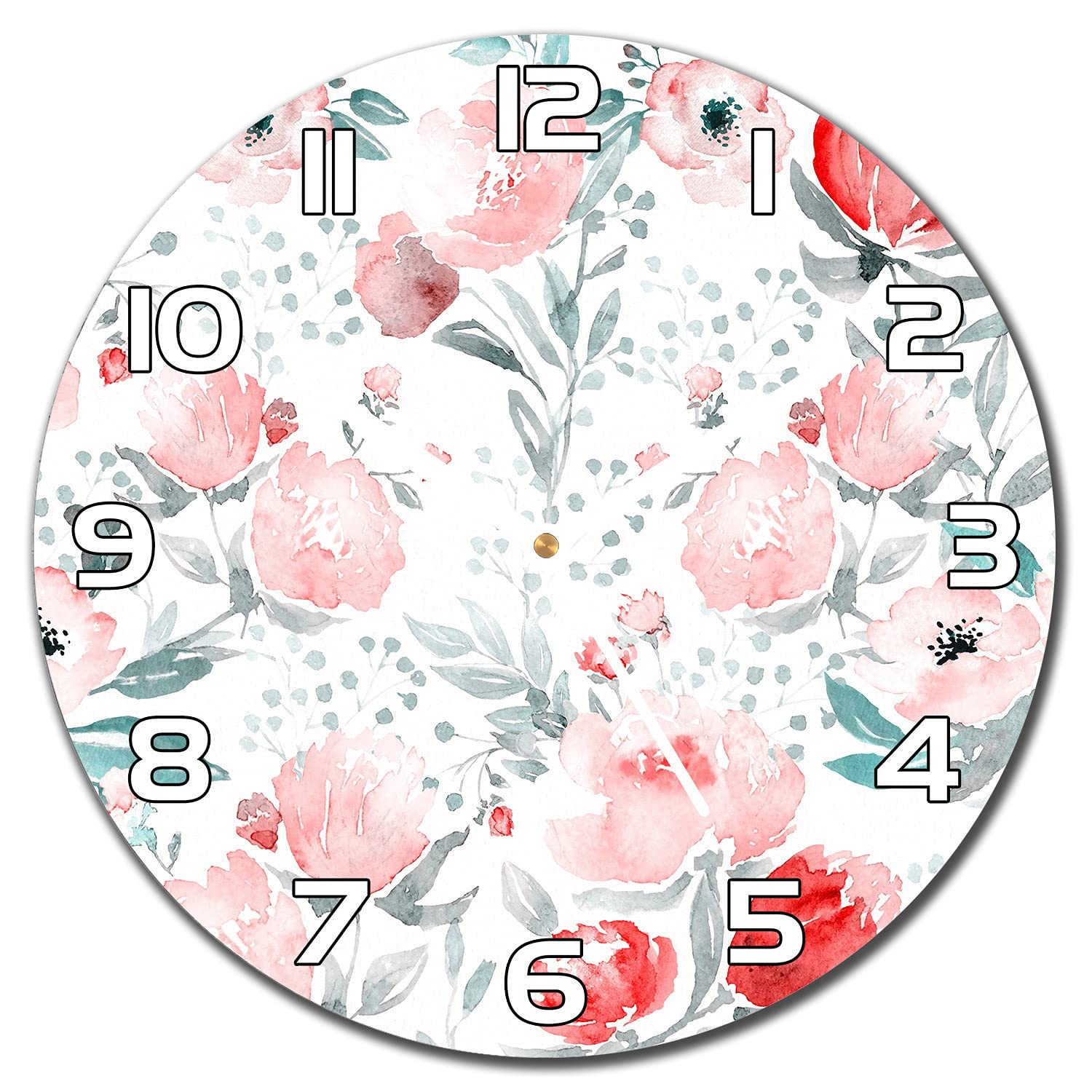 Horloge en verre lisible aiguilles blanches 30 cm pour mur cuisine et salon