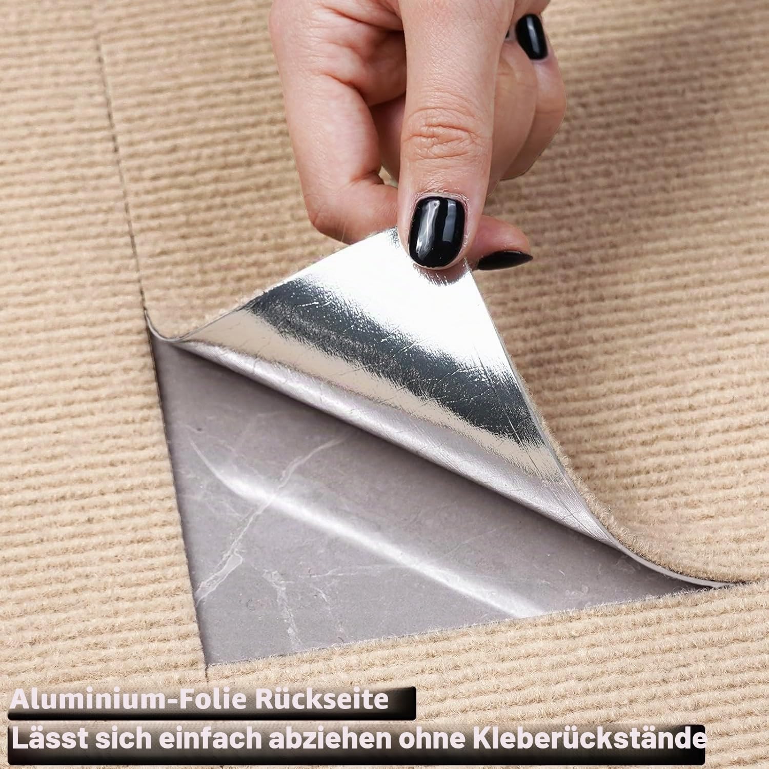 Selbstklebende Teppichfliesen, 30x30 cm Quadrat Teppichboden, Selbstliegend Teppich Fliesen, Weiche Polsterteppichboden, 10 Fliesen pro Box / 0,9 m²