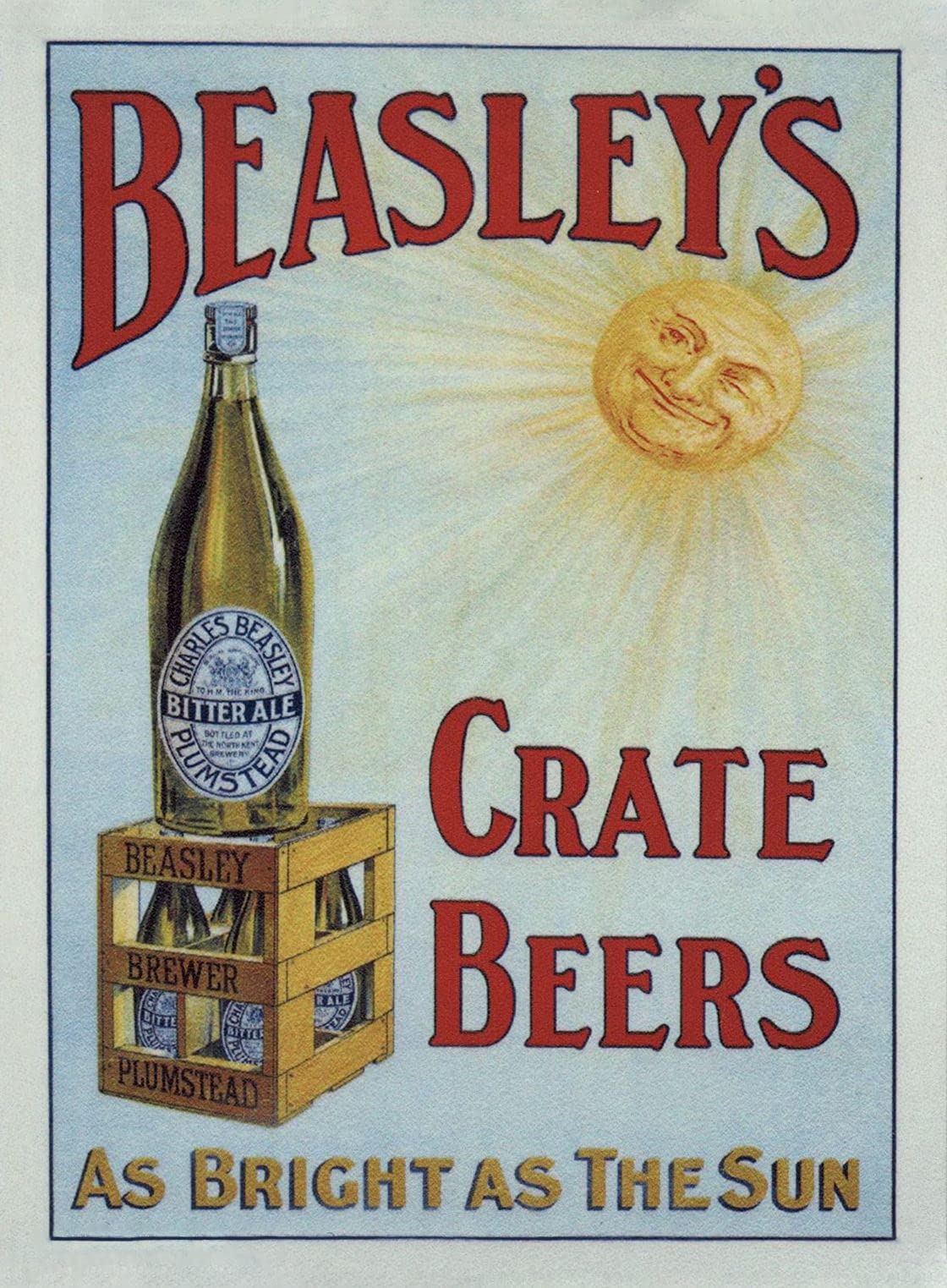 Sawfish® Beasley Create Beer Signs Metal Plaque Aluminium Vintage Kitchen Pub Tiki Bar Home Cafe Wall Beer Retro Club Man Cave