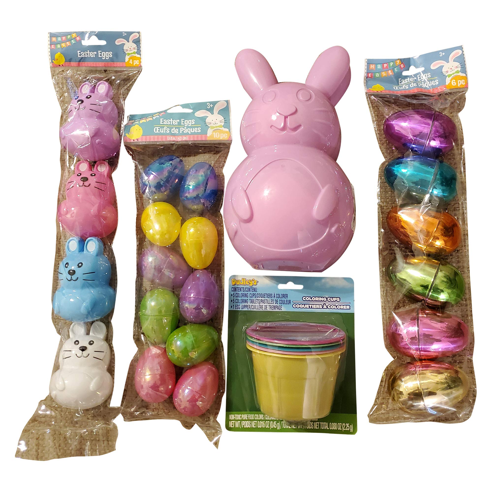 Buy Jumbo Plastic Rabbit Egg Bundle with Egg Coloring Cup Set, Metallic
