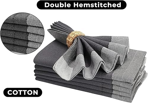 Miniatura 124 de Servilletas de lino y algodón de 18 x 18 pulgadas natural con vainica, servilletas de boda, servilletas de cóctel, servilletas de tela, servilletas