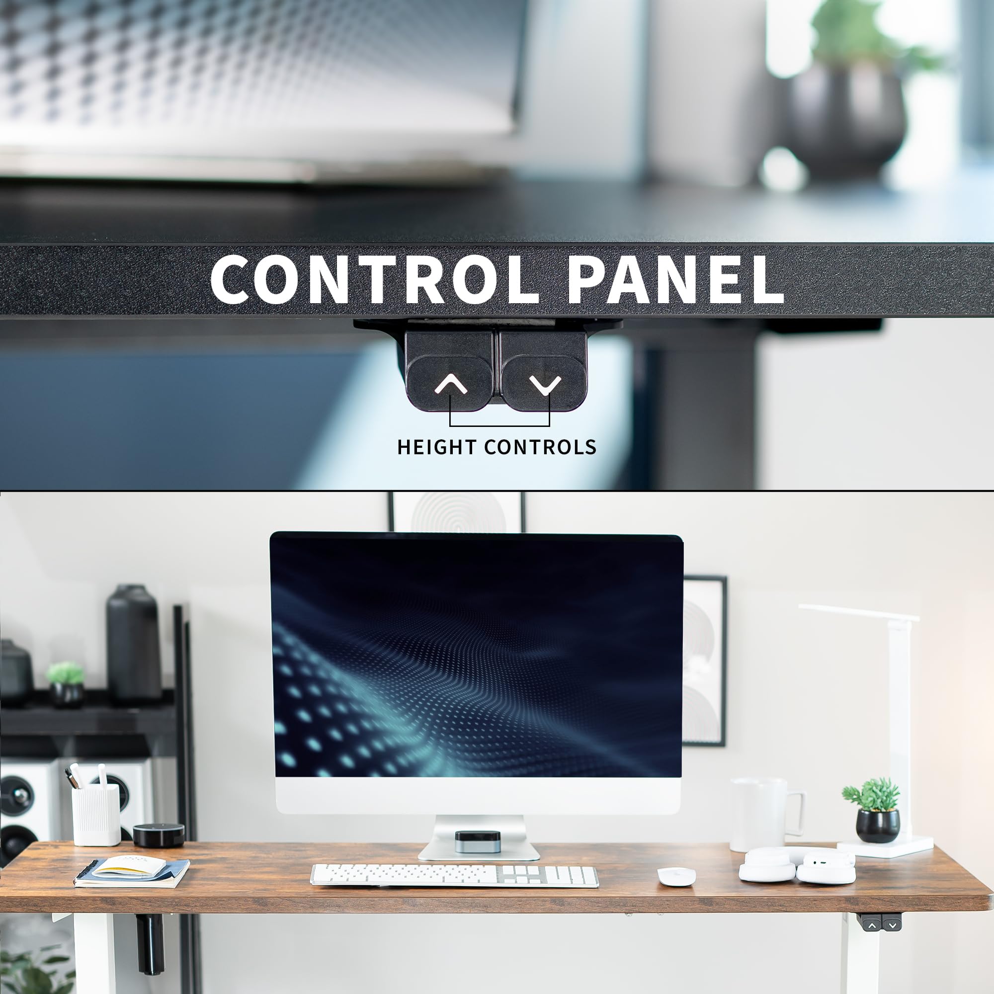 VIVO Electric Stand Up Desk Frame Workstation Single Motor Ergonomic Standing Height Adjustable Base with Simple Controller White — view 9