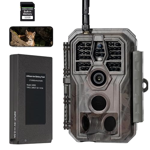 GardePro E8PMB WiFi Trail Camera, Rechargeable Battery, 32GB