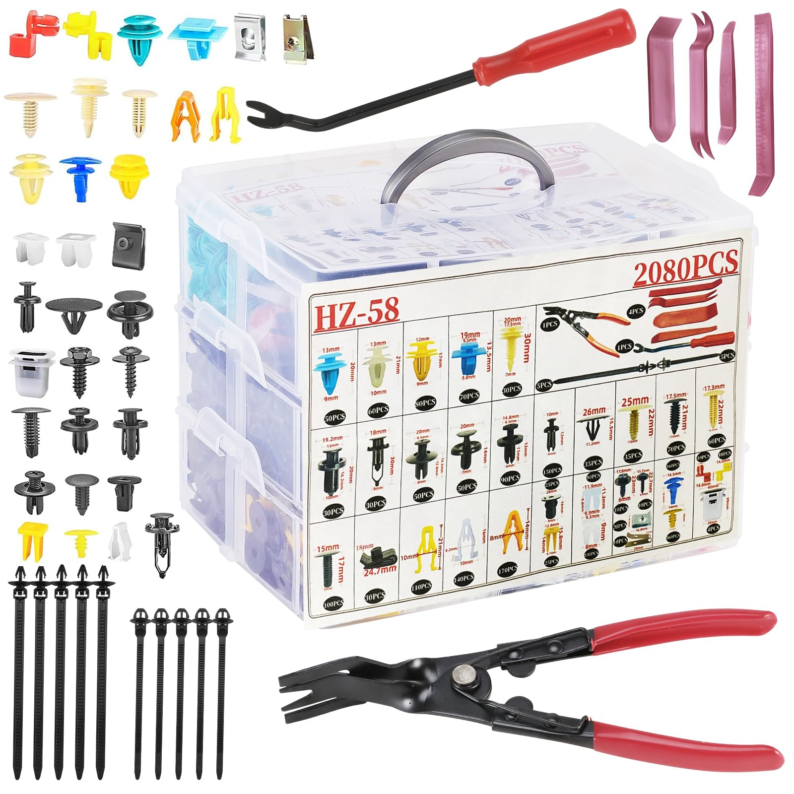 2080Pcs Car Retainer Clips and Fasteners Kit