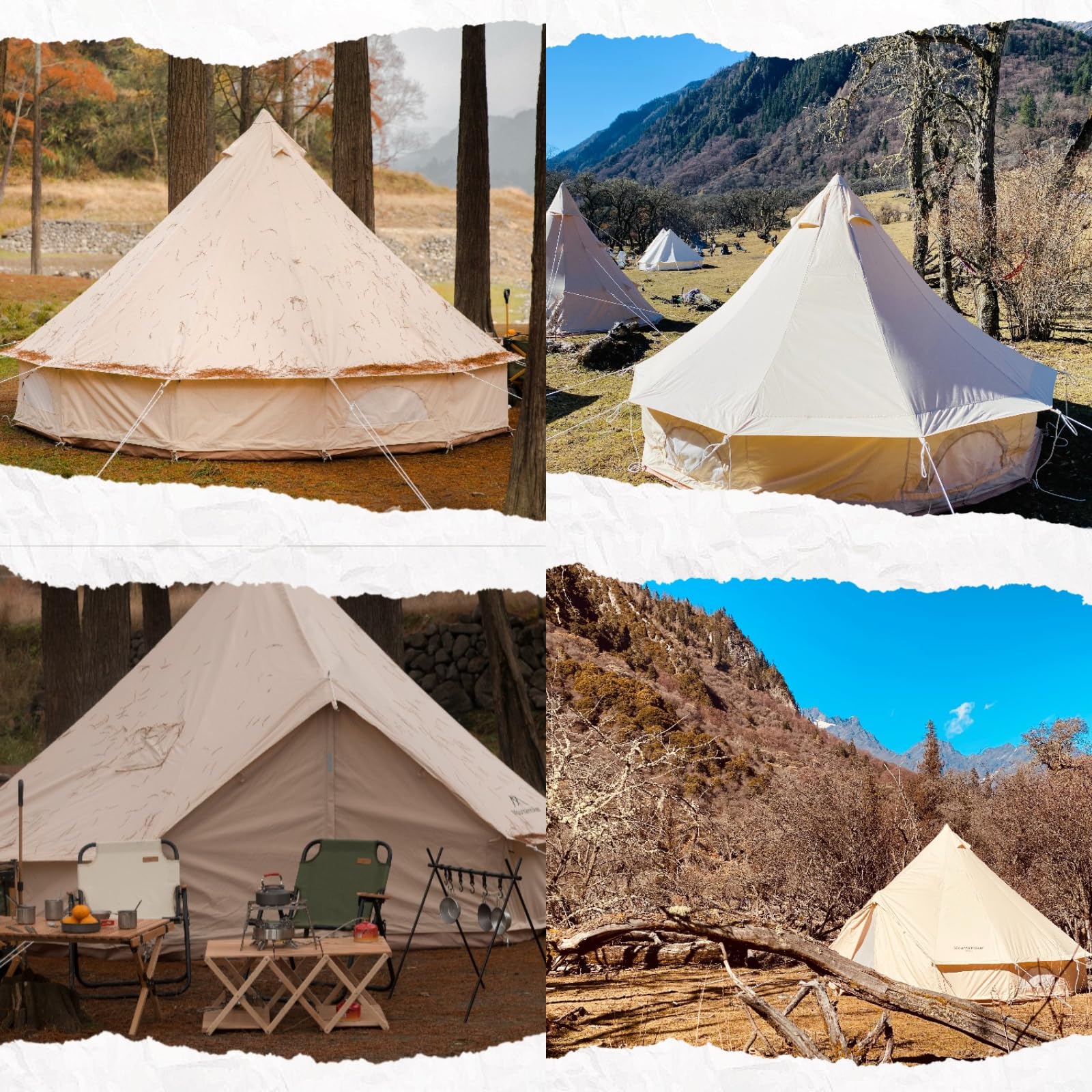 Amazon.co.jp: Mountainhiker ベル型テント 4M, 4-8人用 T/C テント