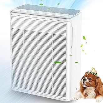 AIUZLK Air Purifiers for Home Large Room Up to 2000 sqft,Powerful 24W Moter,For Pets Dander Hair Smoke Odor Wildfire,0.1 Micron H13 HEPA Filter,22dB Low Noise Bedroom,Room Air Purifiers (White)
