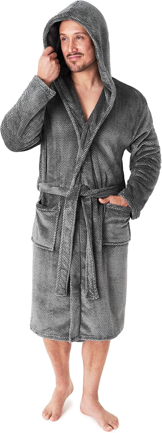 CityComfort badjas voor heren, behaaglijke fleece, ochtendjas met
