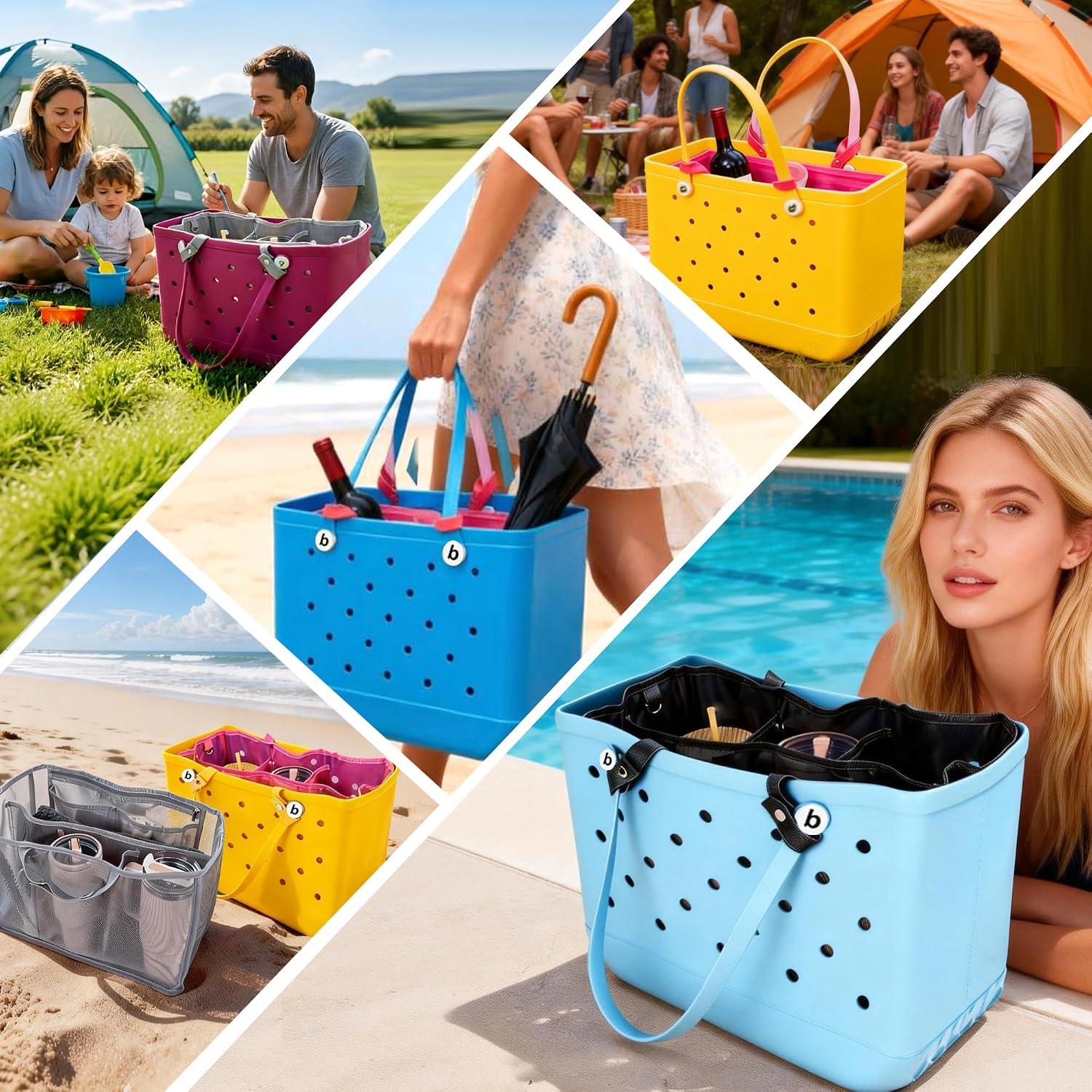 Organizer Inserts for Bogg Bag Accessories - Lightweight Mesh Divider Pouch for Easy Organization, Perfect for the X Large Bogg Bags and Beach Totes