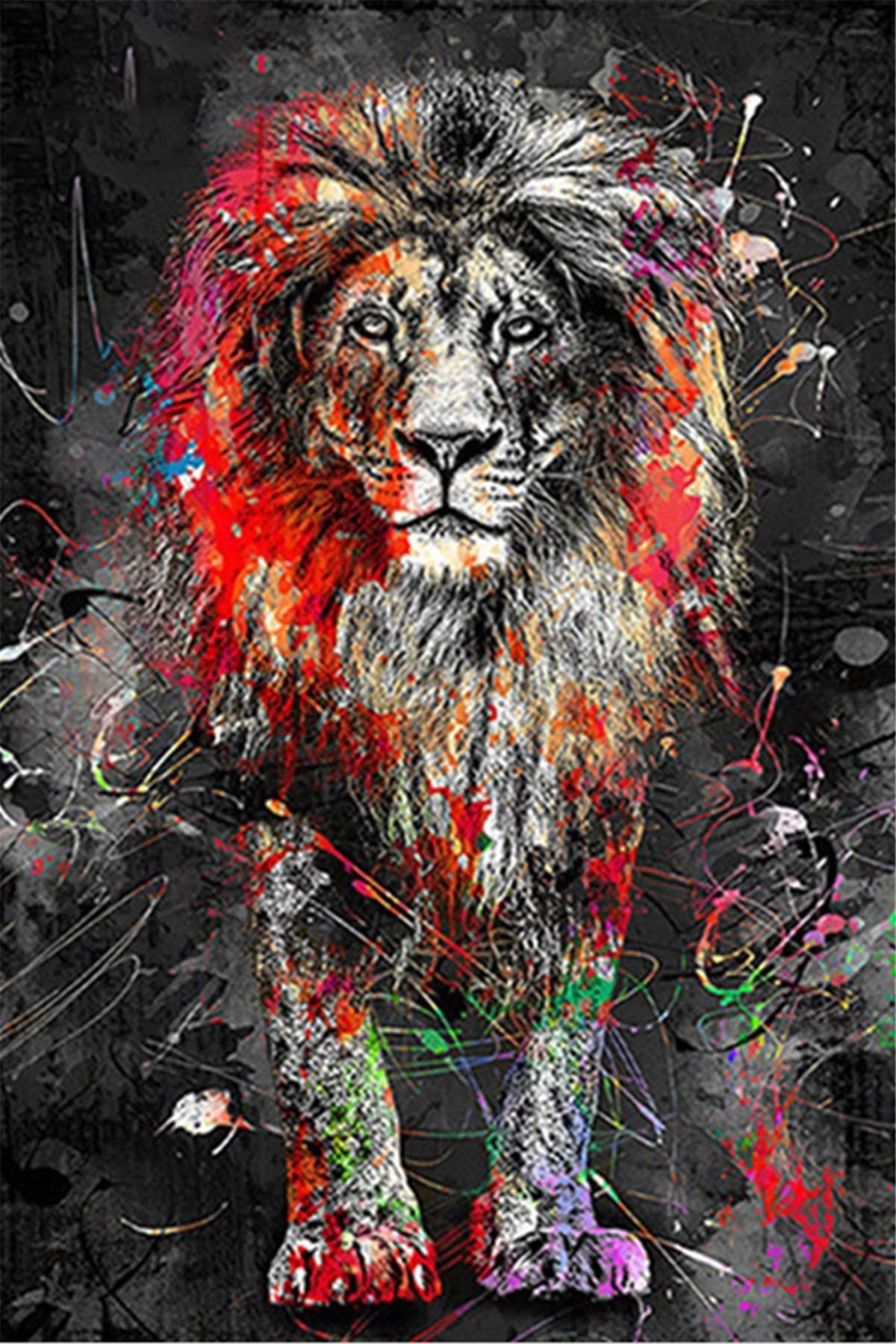 Instarry Diamond Painting 5D Leone - Quadro Completo 60x40 Cm Con Diamanti Rotondi E Tela HD