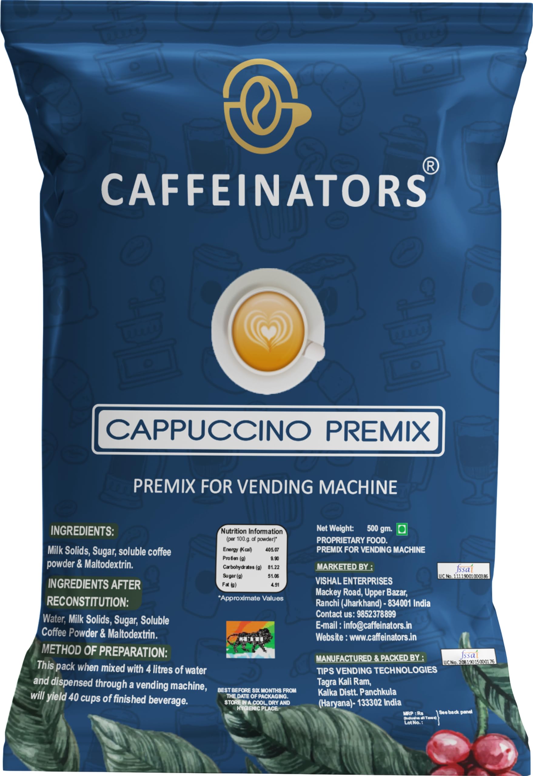 Caffeinators Cappuccino Coffee Instant Coffee & Instant Powder Premix Incredibly Authentic | Strong Coffee | Instant Premix Strong Coffee Premix 500g-image-12
