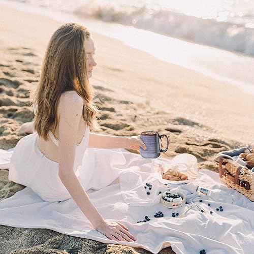 Miniatura 5 de Taza de café grande de cerámica de 20 onzas con asa grande para oficina y hogar, taza de café grande para té, café con leche, capuchino y cacao,