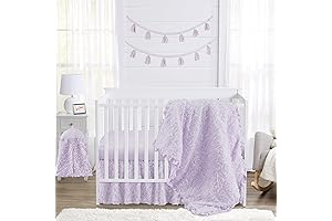 Sweet Jojo Designs Premium Crib Bedding Set (Purple Floral Rose)