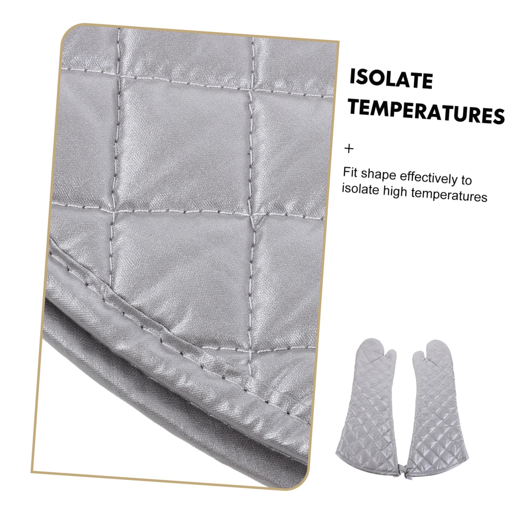 Guantes Resistentes al Calor para Cocina y Barbacoa Manoplas Largas con Aislamiento Térmico Avanzado Diseño Flexible y Antideslizante de Unidades Plateadas para Hornear y Asar
