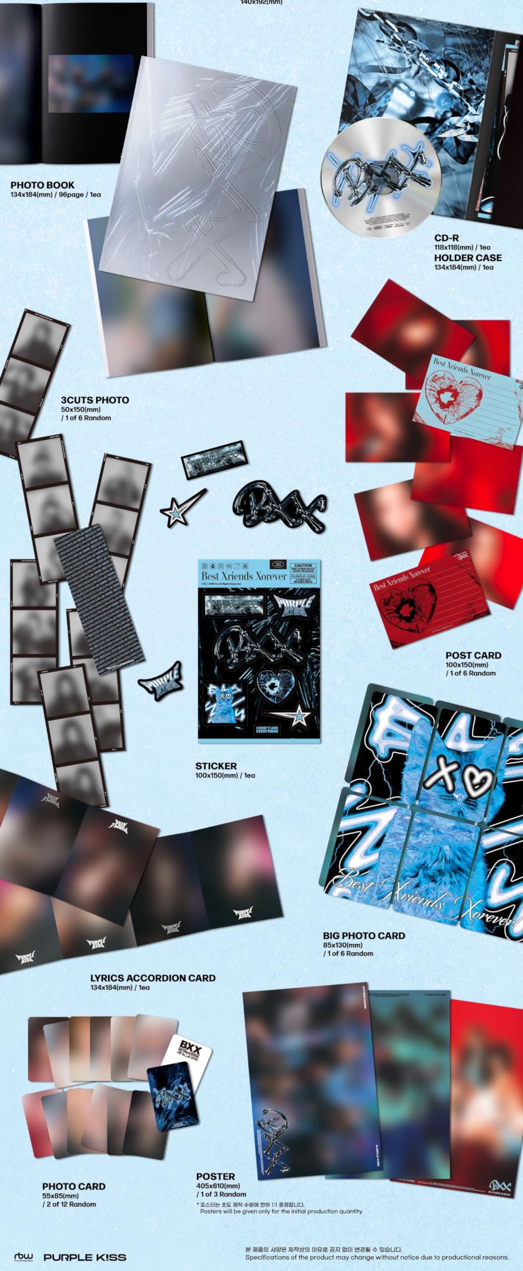 PURPLE KISS - BXX (6th Mini Album) CD Con Fotobook E Card Random - Foto 8