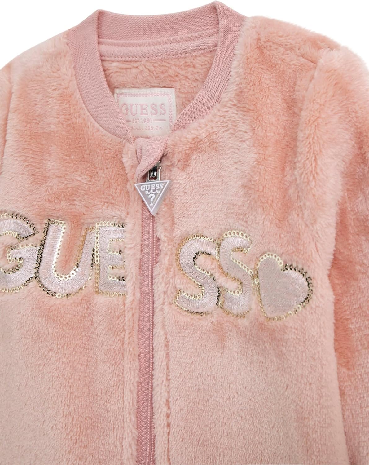 GUESS Baby Girls' Long Sleeve Bodysuit, Sweatshirt and Pants Set
