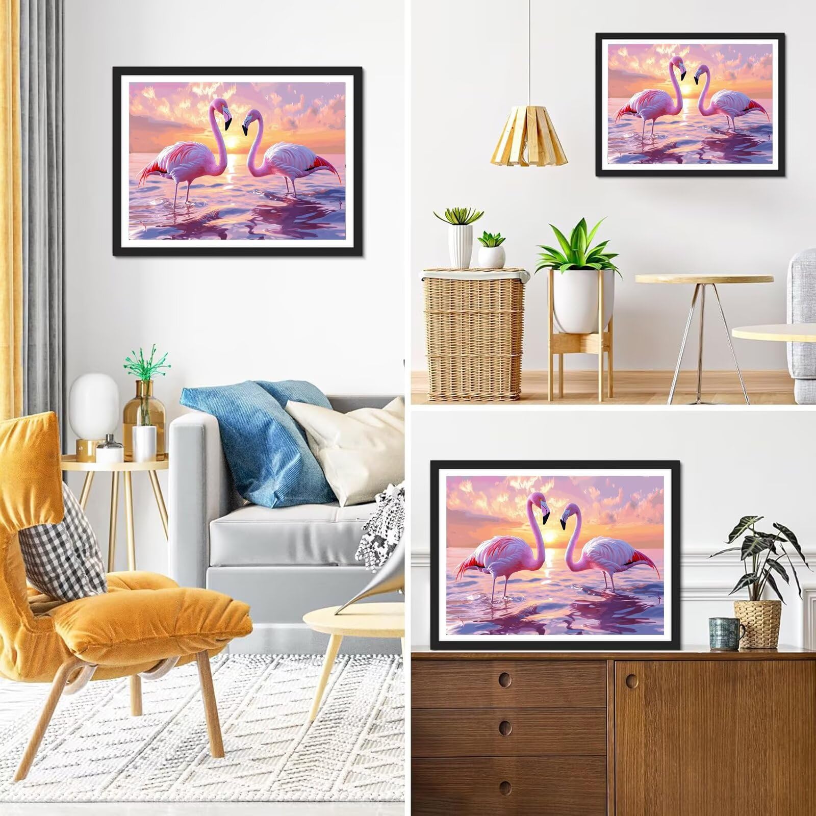Flamingi Diamond Art, zestawy do malowania diamentami 5D dla dorosłych 61 x